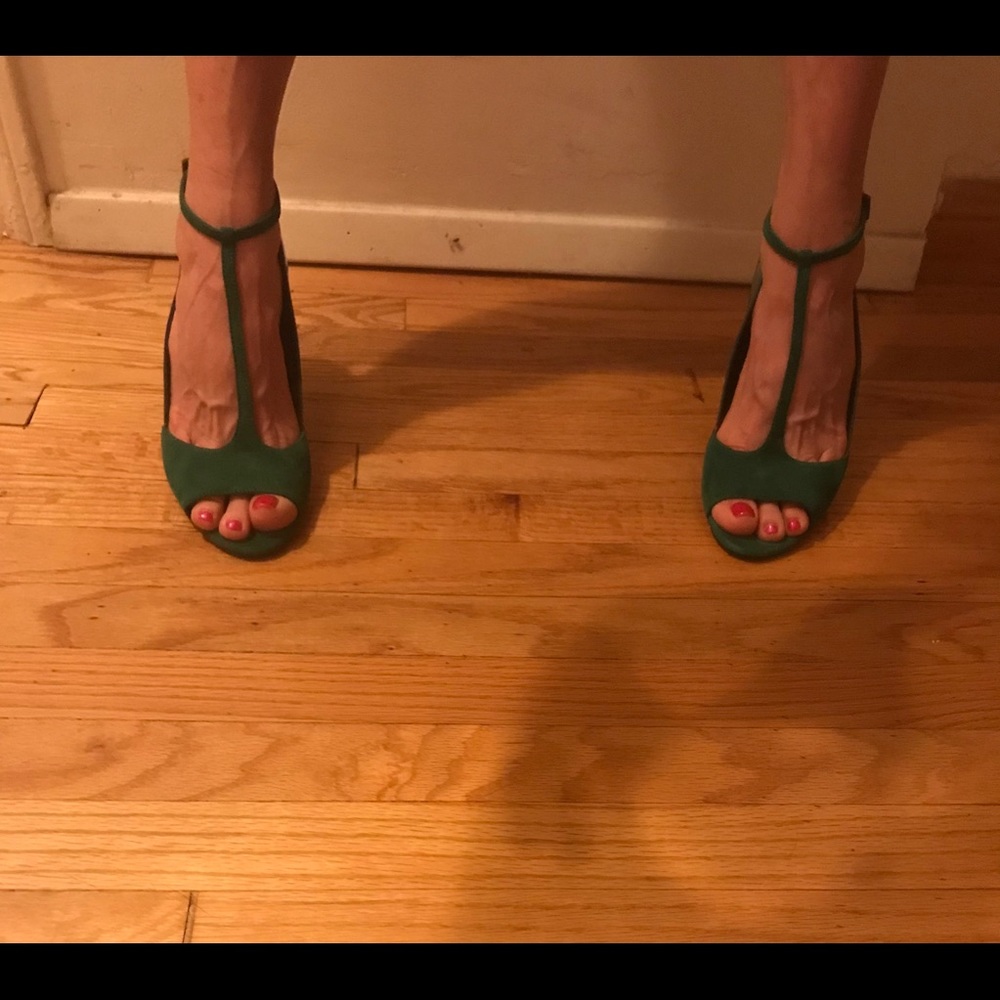 Calvin Klein suede and patent leather heels